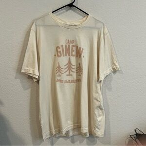 Ginew cream and tan made in the USA cotton tshirt size X-Large